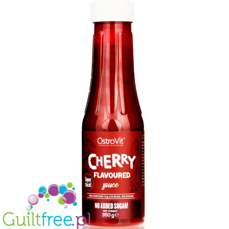 Ostrovit Cherry Sauce - bardzo gęsty syrop bez cukru o smaku wiśniowym 9kcal