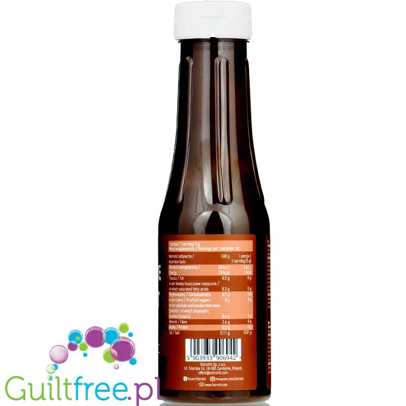 Ostrovit Chocolate Hazelnut Sauce - wegański syrop czekoladowo-orzechowy bez cukru 13kcal - Image 3