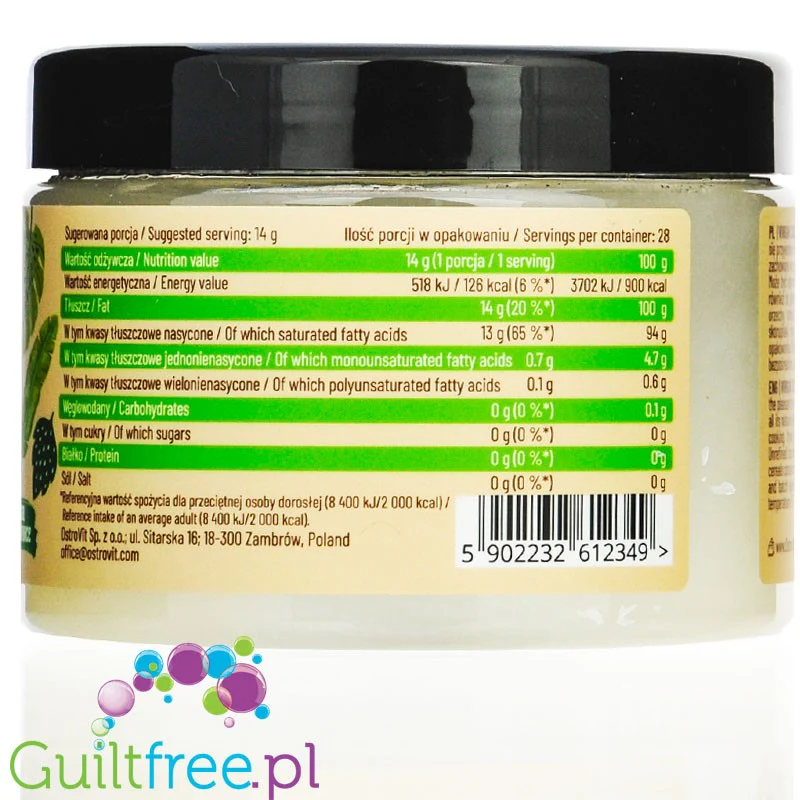 OstroVit Coconut Oil Extra Virgin 0,4KG - nierafinowany olej kokosowy - Image 4