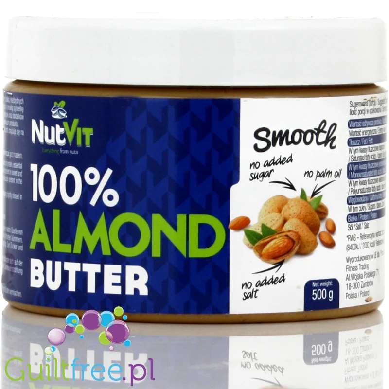 OstroVit czyste Masło Migdałowe Smooth bez cukru i soli 0,5KG - Image 2