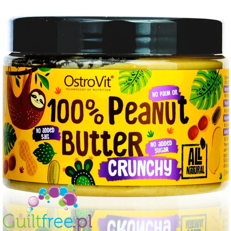 OstroVit czyste Masło Orzechowe Crunchy bez cukru i soli 0,5KG