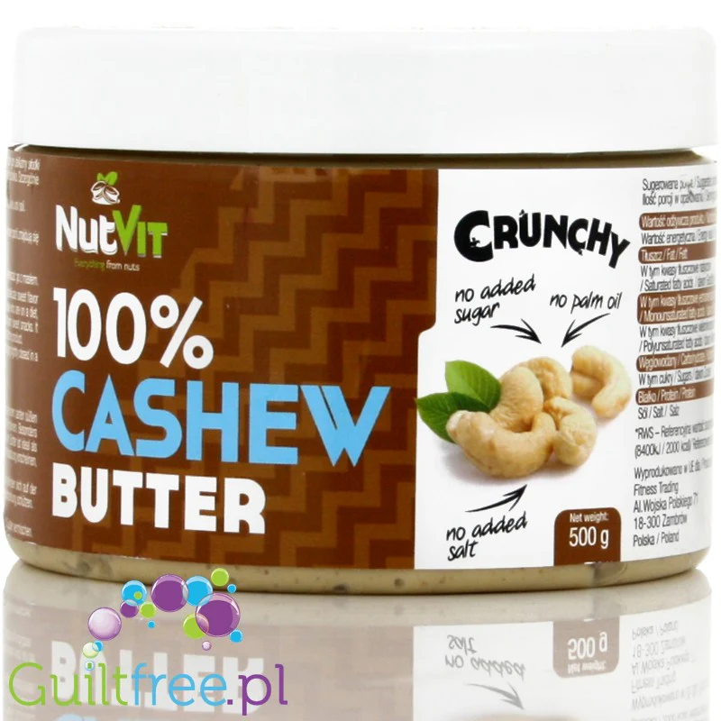 OstroVit czyste Masło z Nerkowców Cashew Crunchy bez cukru i soli, 0,5KG - Image 3