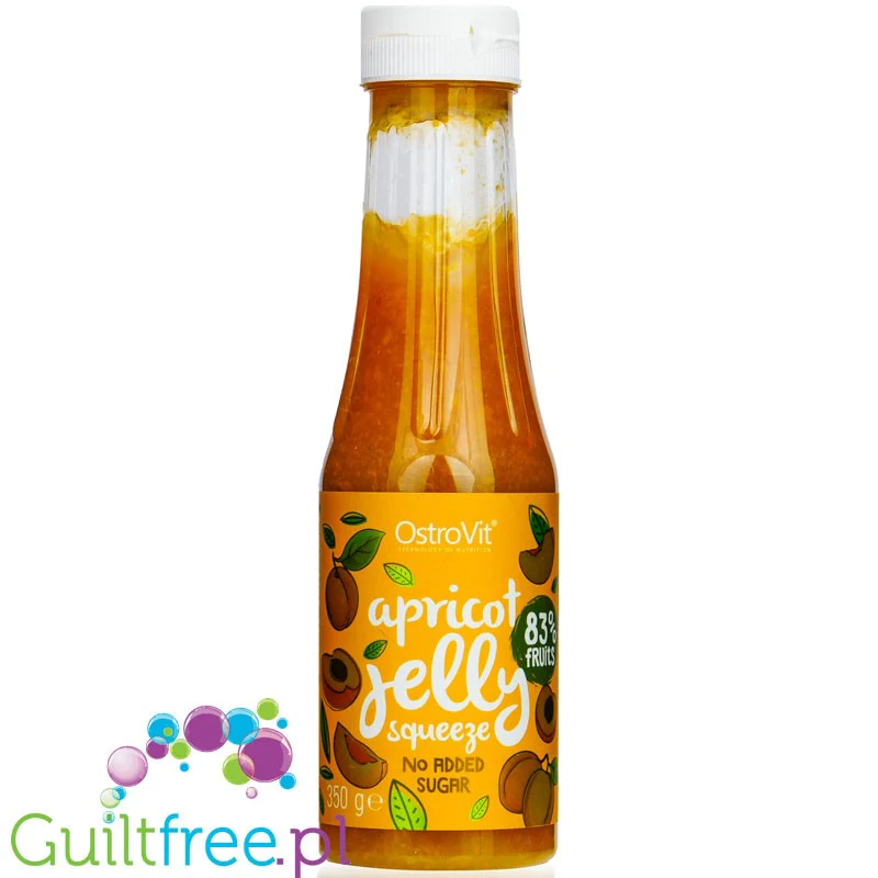 OstroVit Jelly Squeeze Apricot - gęsta polewa frużelinowa, owoce w żelu, Morela