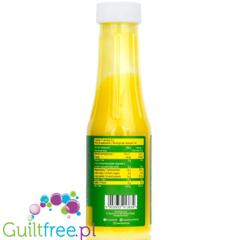 Ostrovit Pineapple Sauce - bardzo (!) gęsty syrop bez cukru, tylko 4kcal, smak ananasowy - Image 3
