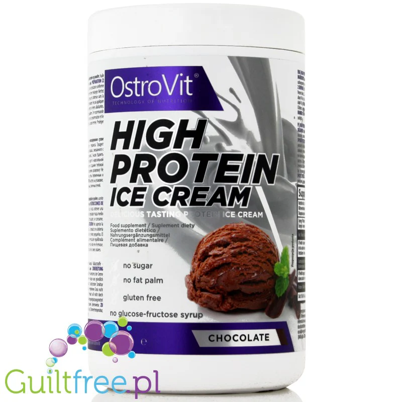 Ostrovit Protein Ice Cream, Chocolate - czekoladowe lody proteinowe bez dodatku cukru 49% białka - Image 2