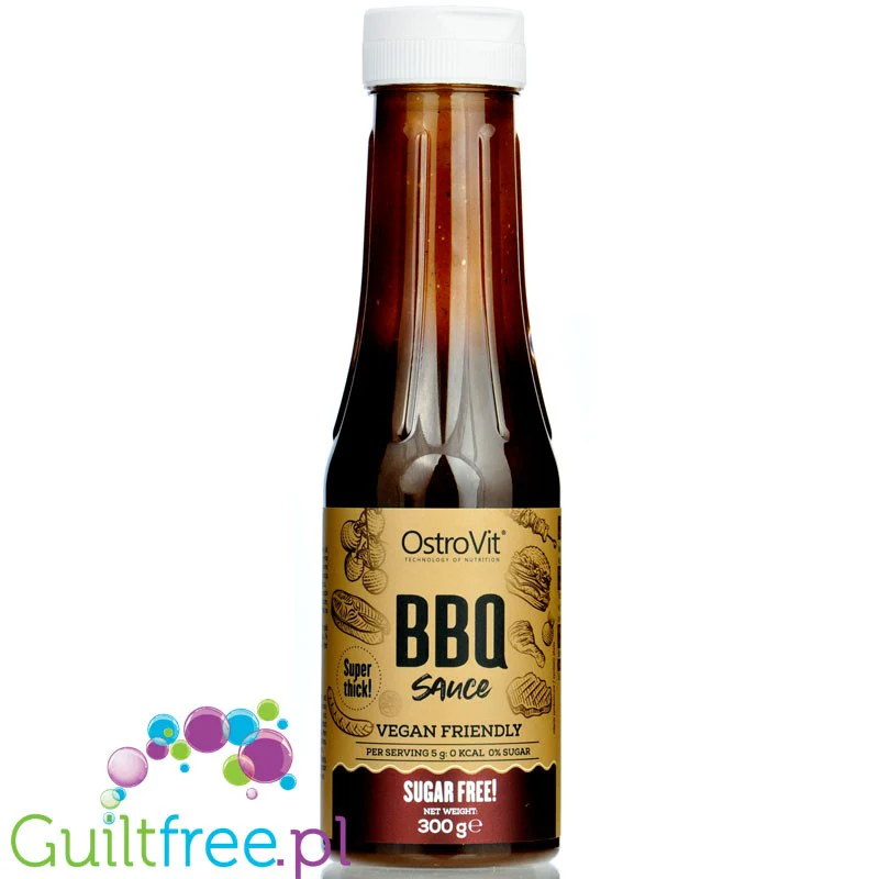 Ostrovit Sauce BBQ - wegański sos barbecue bez tłuszczu, tylko 7kcal w 100ml