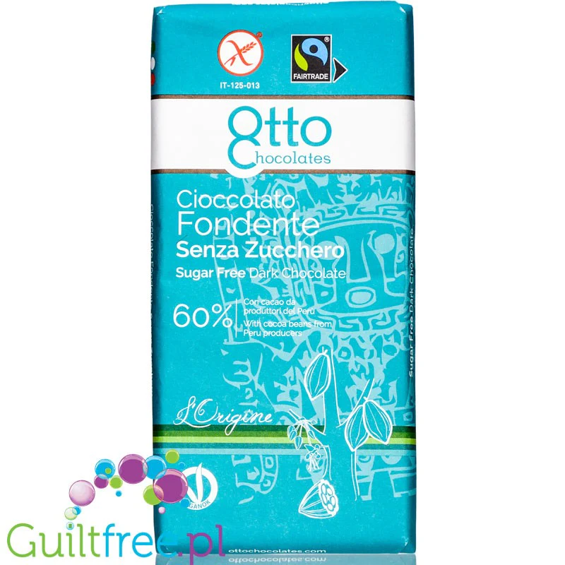 Otto Chocolates Cioccolatte Fondente - włoska ciemna bezglutenowa czekolada 60% kakao