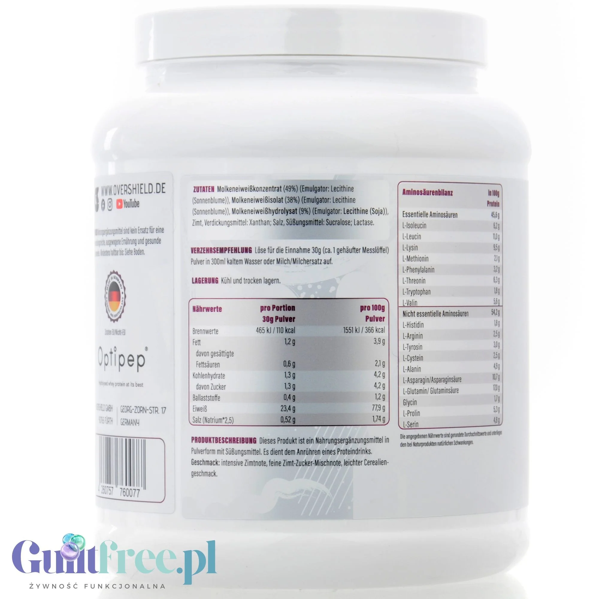Overshield Crème de la Crème Whey Cini Cream Cereal - kremowe deserowe białko, odżywka WPC & WPI smak Płatków Cynamonowych - Image 3