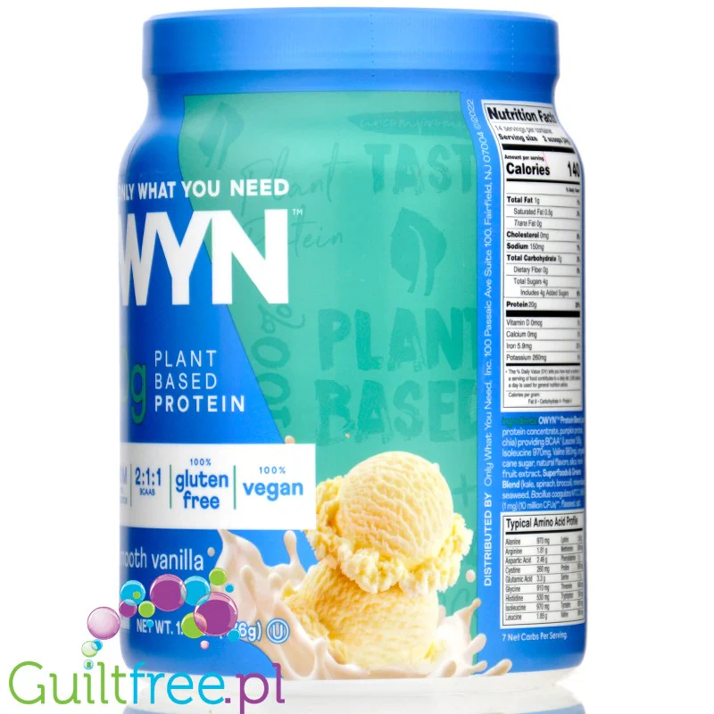 OWYN Plant Protein Smooth Vanilla - wegańskie białko bez soi, glutenu, sukralozy, zagęstników, z superfoods i probiotykami - Image 2