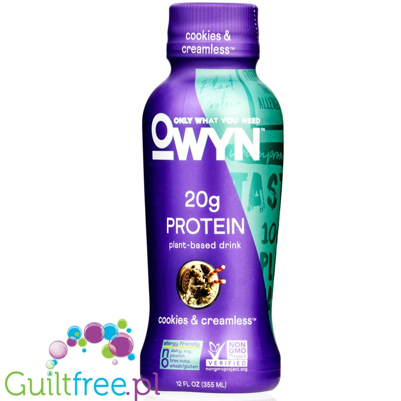 OWYN Plant RTD Cookies & Creamless - wegański szejk proteinowy 20g białka, Ciasteczka & Śmietanka
