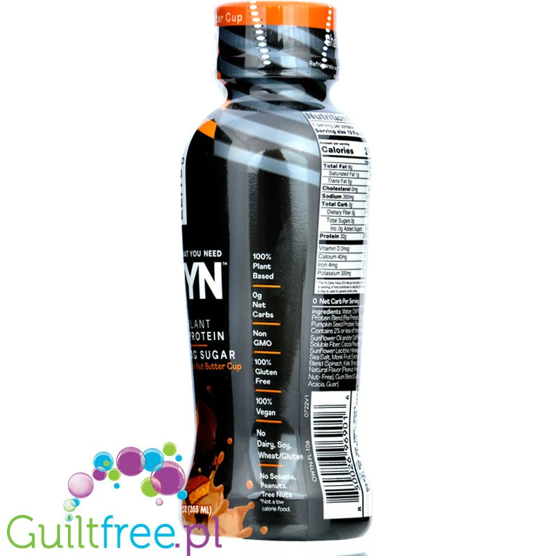 OWYN Pro Elite Plant Protein Shake NO NUT Butter Cup - gotowy wegański szejk proteinowy 32g białka - Image 2