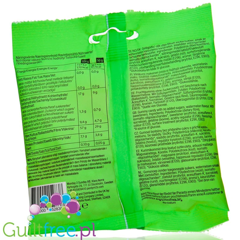 Pandy Candy Watermelon - błonnikowe żelki bez cukru 45% mniej kalorii, Arbuz - Image 2