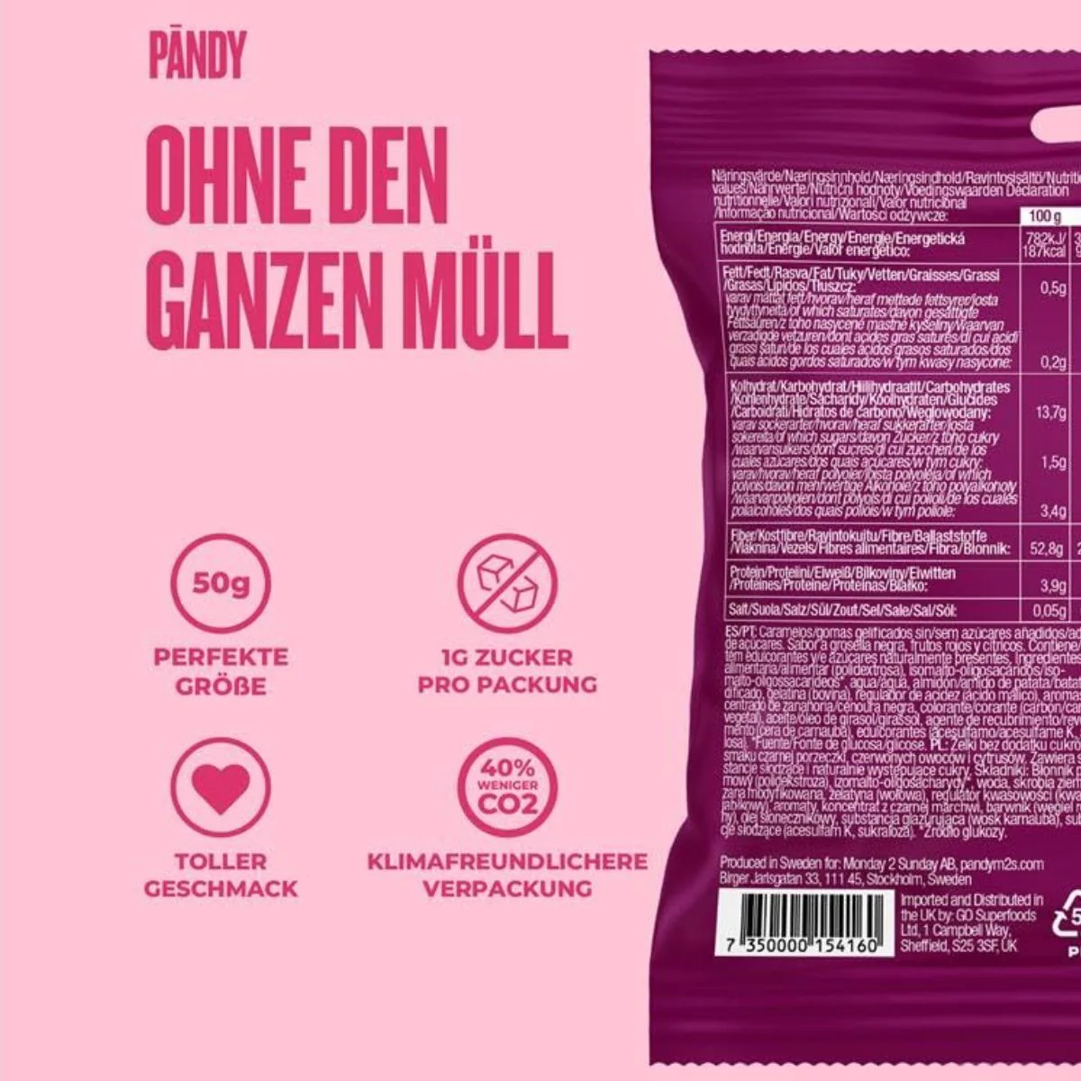 Pandy Candy Winegums - żelki błonnikowe bez cukru 45% mniej kalorii, smak czerwonych owoców i cytrusów - Image 5