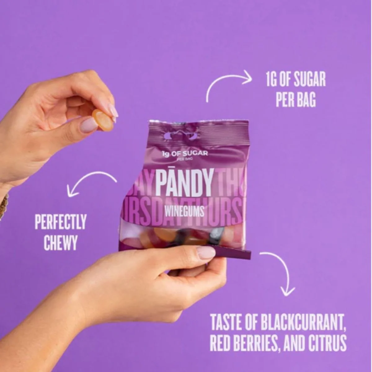 Pandy Candy Winegums - żelki błonnikowe bez cukru 45% mniej kalorii, smak czerwonych owoców i cytrusów - Image 6