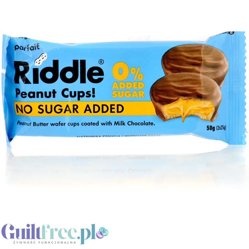 Parfait Riddle Peanut Cups! - wafelkowe miseczki z masłem orzechowym z mleczną czekoladą bez cukru