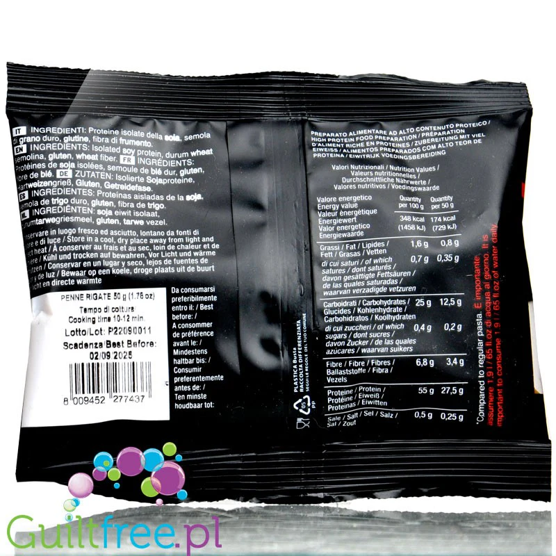 PastaYoung High Protein Fusilli - niskowęglowodanowy makaron proteinowy 55% białka, Świderki - Image 2