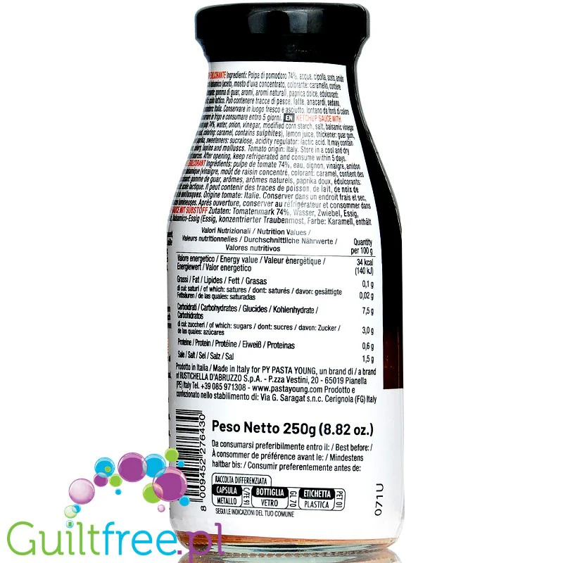 PastaYoung Fit Sauce Tomato Ketchup 34kcal - pasta kanapkowa bez cukru - Image 3