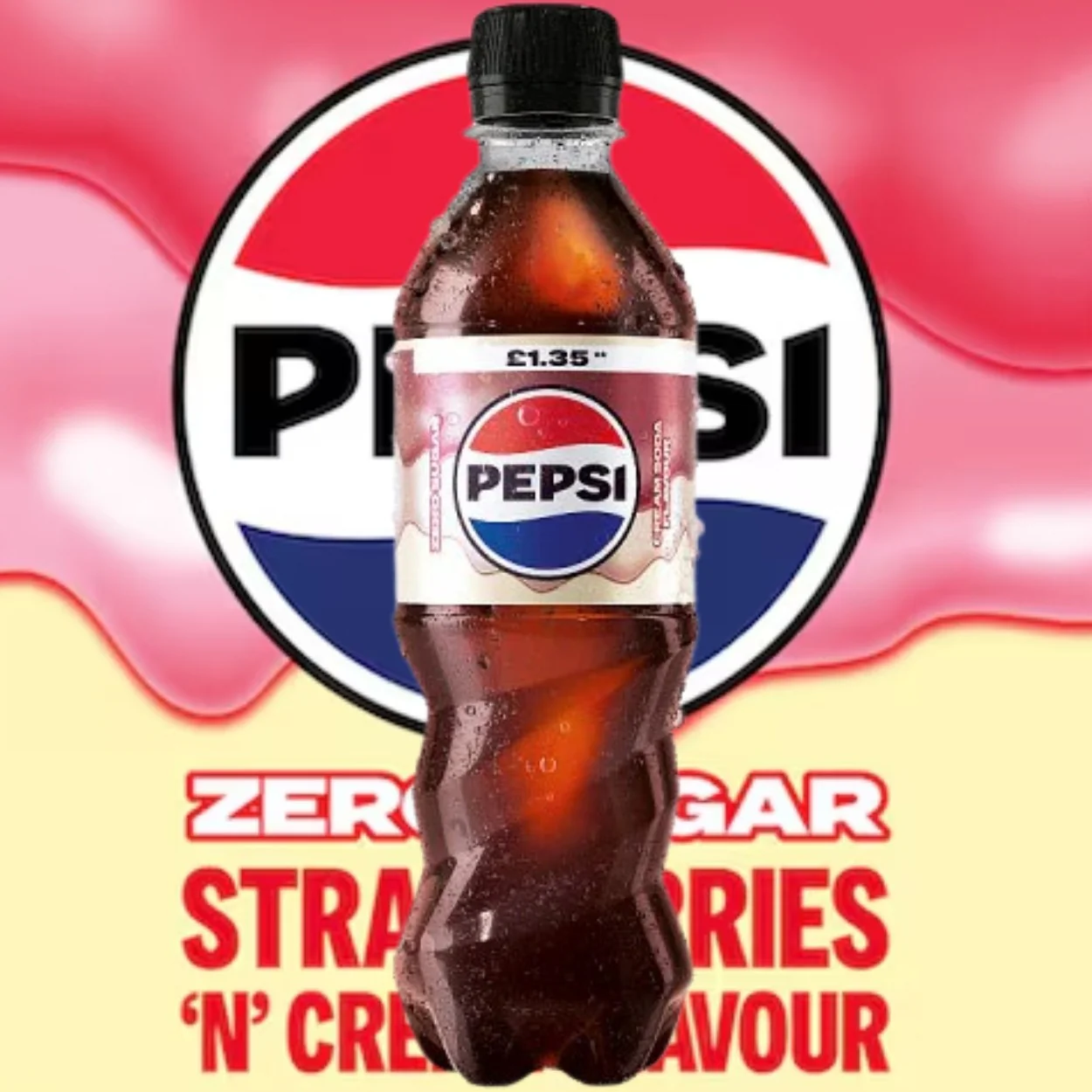 Pepsi Max Strawberries & Cream Soda 500ml - śmietankowo-truskawkowa Pepsi Max bez cukru
