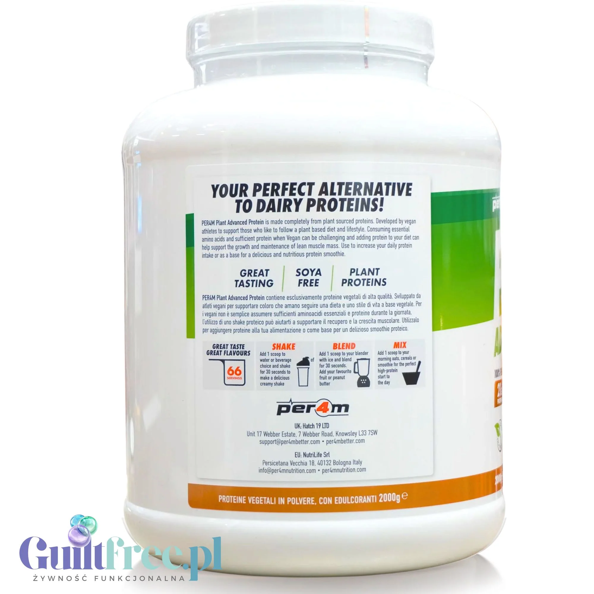 Per4m Plant  Advanced Protein Salted Caramel 2kg - wegańska odżywka białkowa bez soi i glutenu z MCT - Image 3