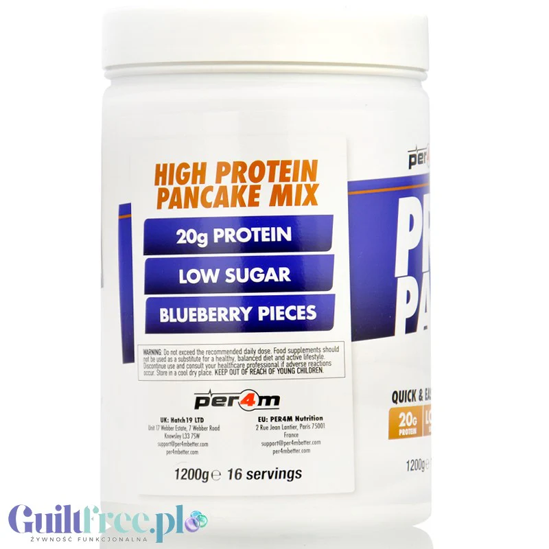Per4m Protein Pancakes Blueberry Muffin 1,2kg - naleśniki proteinowe z kawałkami jagód - Image 2