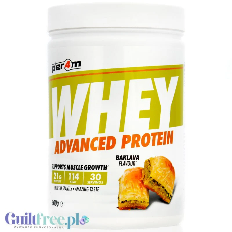 Per4m Whey Advanced Protein Baklava 0,9kg - gęsta odżywka białkowa WPC, WPI & MPC o smak Baklawy