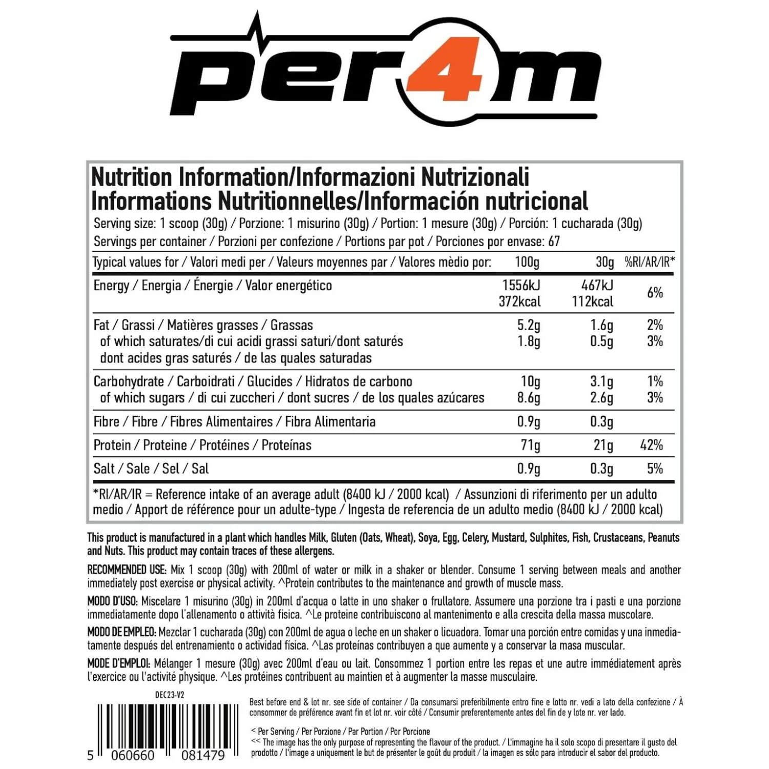Per4m Whey Advanced Protein Caramel Biscuit 2kg - gęsta odżywka białkowa WPC, WPI & MPC, Karmelizowany Herbatnik - Image 3