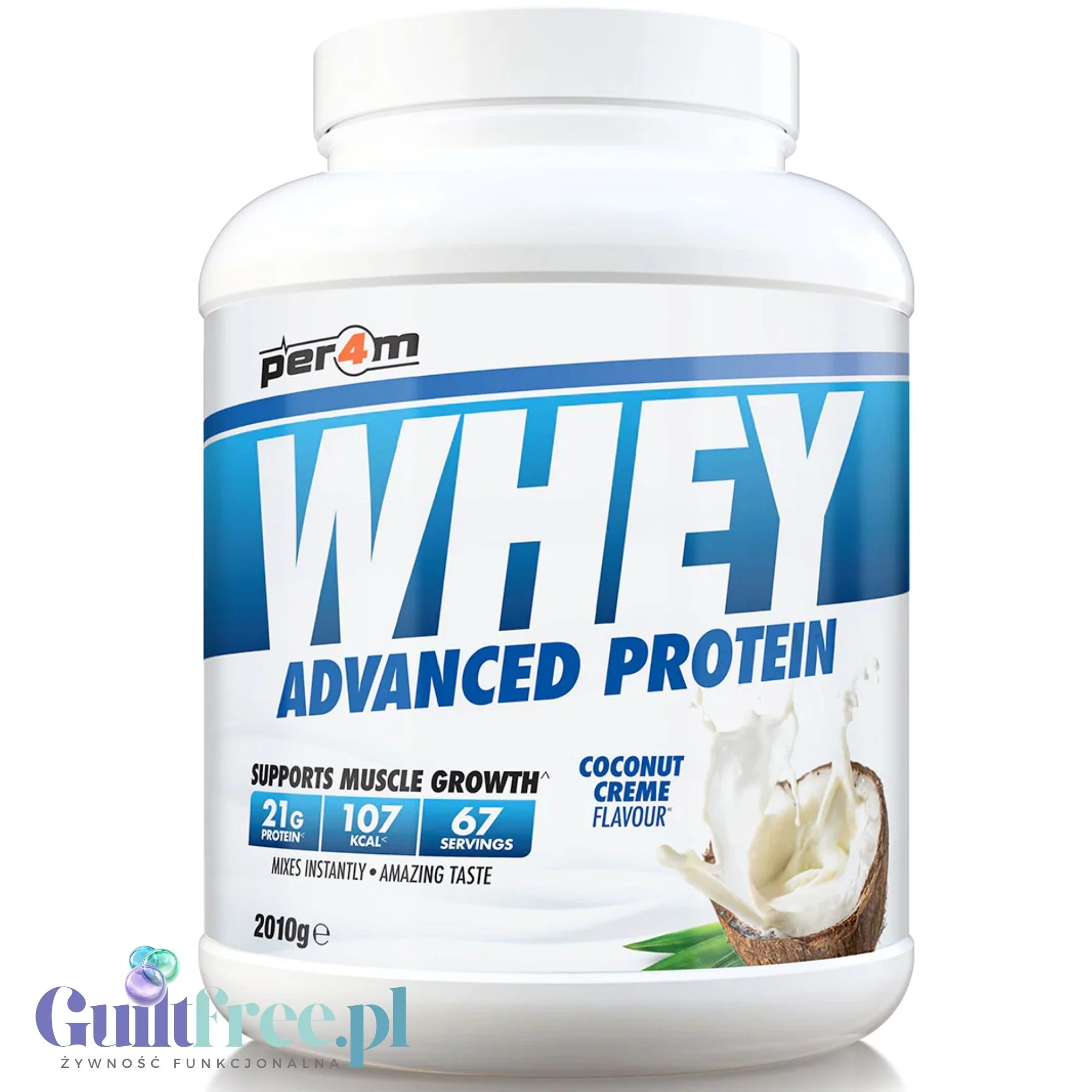 Per4m Whey Advanced Protein Coconut Creme 2kg - gęsta kokosowa odżywka białkowa WPC, WPI & MPC