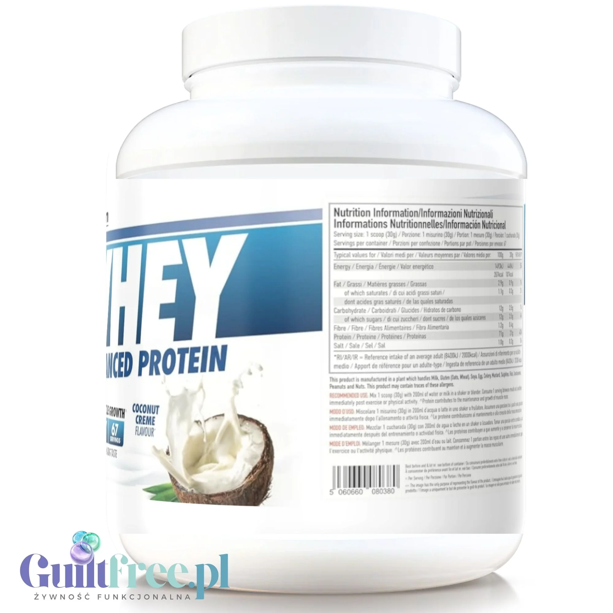 Per4m Whey Advanced Protein Coconut Creme 2kg - gęsta kokosowa odżywka białkowa WPC, WPI & MPC - Image 3
