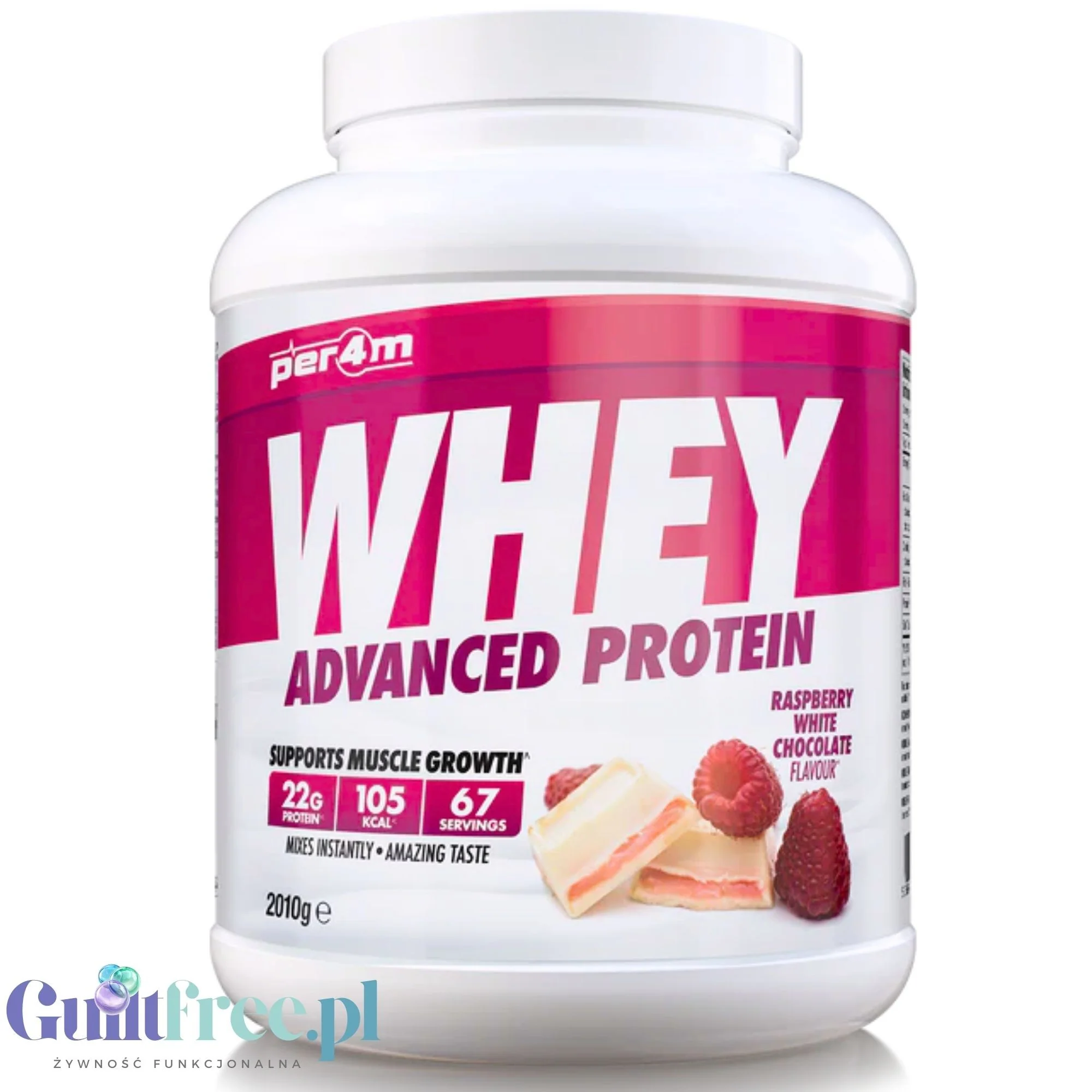 Per4m Whey Advanced Protein Raspberry White Chocolate 2k  - gęsta odżywka białkowa WPC, WPI & MPC