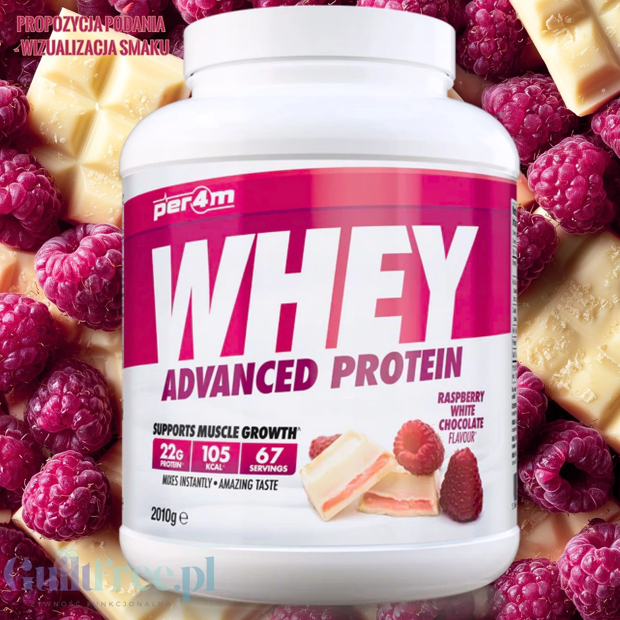 Per4m Whey Advanced Protein Raspberry White Chocolate 2k  - gęsta odżywka białkowa WPC, WPI & MPC - Image 3