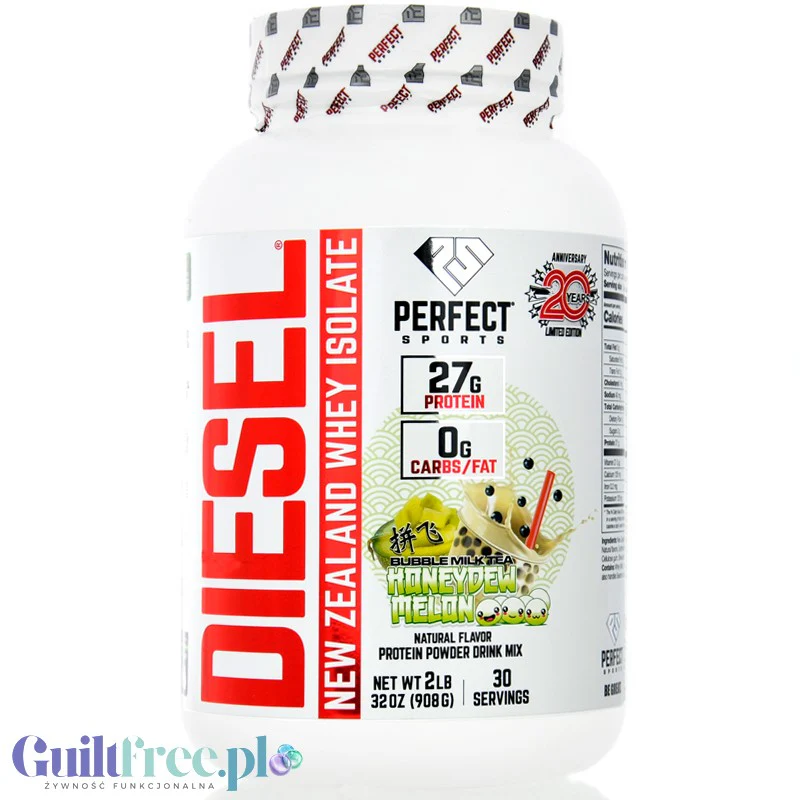 Perfect Sport Diesel 100% Whey Isolate Bubble Milk Tea Honeydew Melon - izolat WPI z Nowej Zelandii bez cukru i tłuszczu