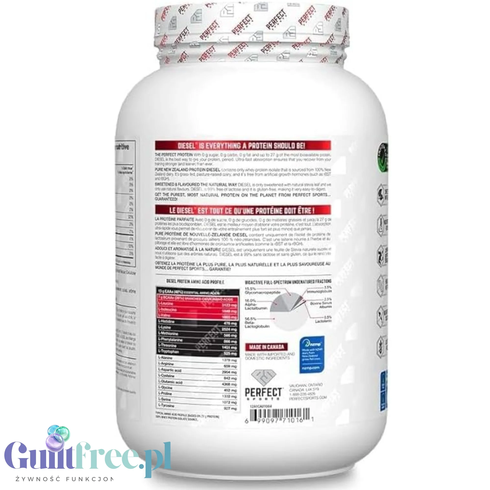Perfect Sport Diesel 100% Whey Isolate Chocolate Peanut Butter 908g - luksusowa odżywka ze stewią 26g białka & 120kcal - Image 3