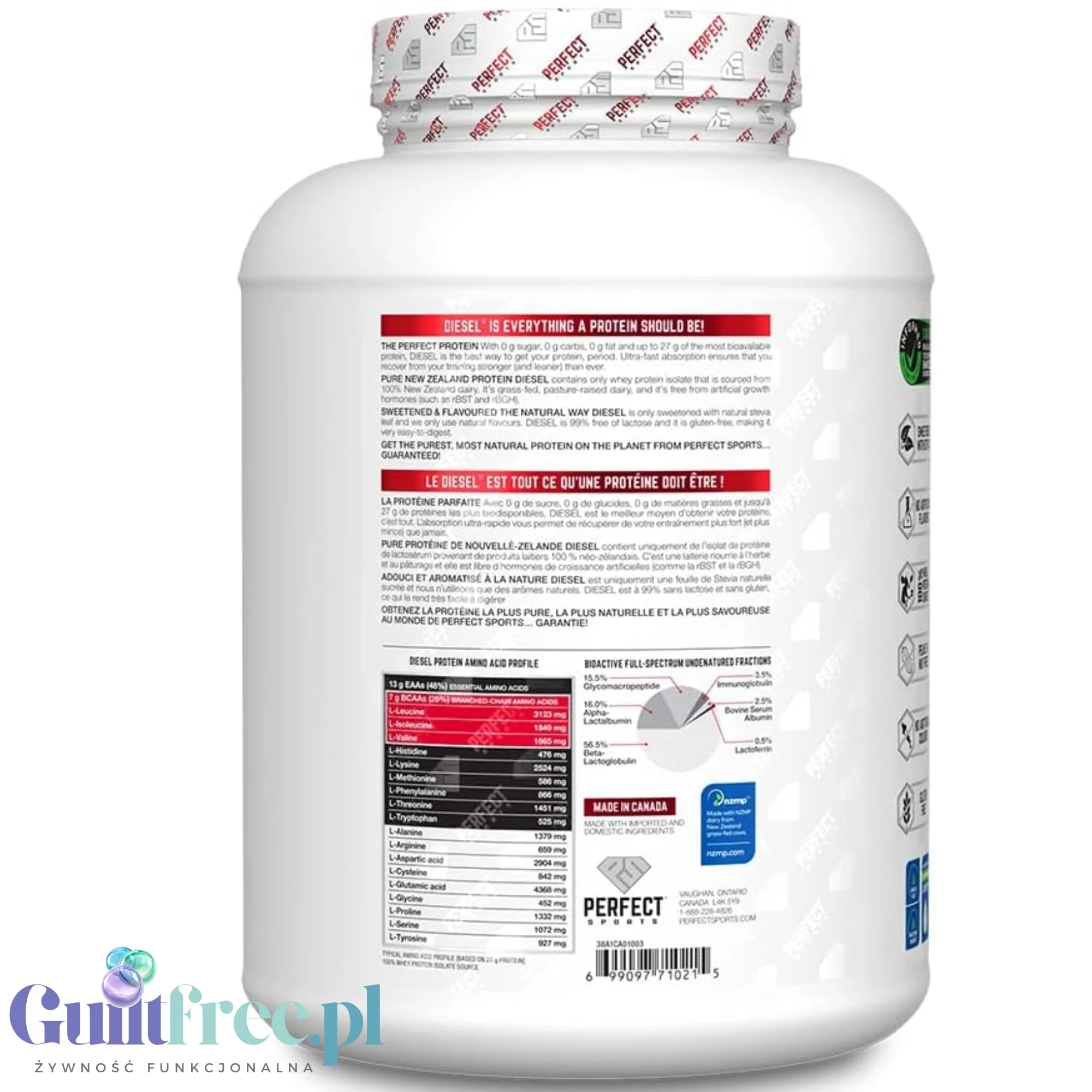 Perfect Sport Diesel 100% Whey Isolate Triple Rich Chocolate 2,27 kg - izolat WPI bez cukru i tłuszczu, 26g białka & 120kcal - Image 3
