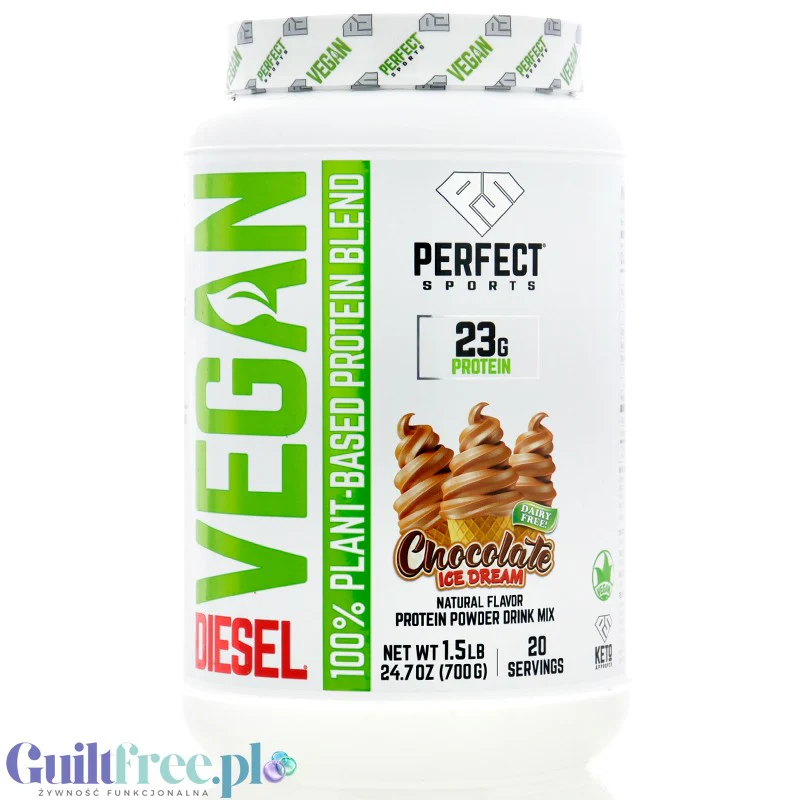 Perfect Sport Diesel Vegan Chocolate Ice Dream - nowozelandzka wegańska keto odżywka białkowa tylko ze stewią