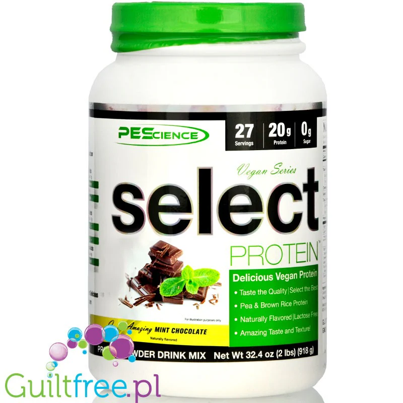 PES Select Protein Vegan, Mint Chocolate - wegańska odżywka proteinowa bez soi i cukru, 20g białka & 110kcal
