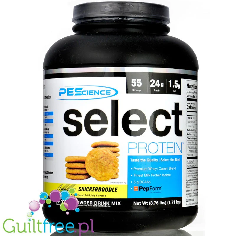PEScience Select Protein Amazin Snickerdoodle 1.71kg - odżywka białkowa 24g białka w 120kcal, kazeina & izolat
