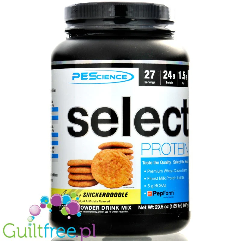 PEScience Select Protein Amazin Snickerdoodle 837g- odżywka białkowa 24g białka w 120kcal, kazeina & izolat