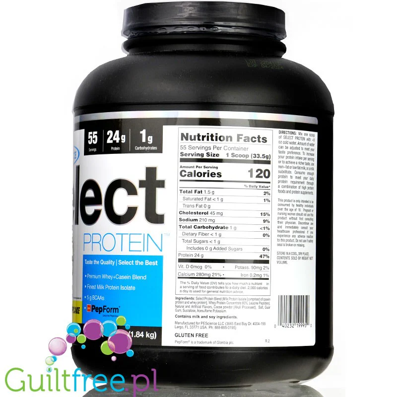 PEScience Select Protein Frosted Chocolate Cupcake 1,84g - odżywka białkowa 24g białka w 120kcal, kazeina & izolat, - Image 2