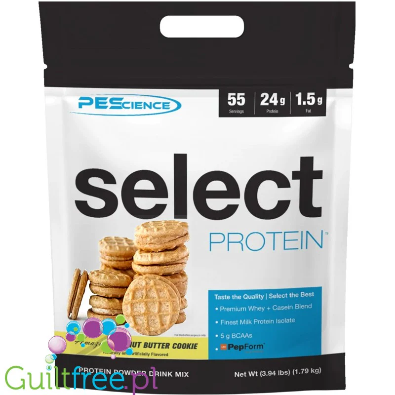 PEScience Select Protein Peanut Butter Cookie XXL 1,79kg - odżywka białkowa 24g białka w 120kcal - Image 2