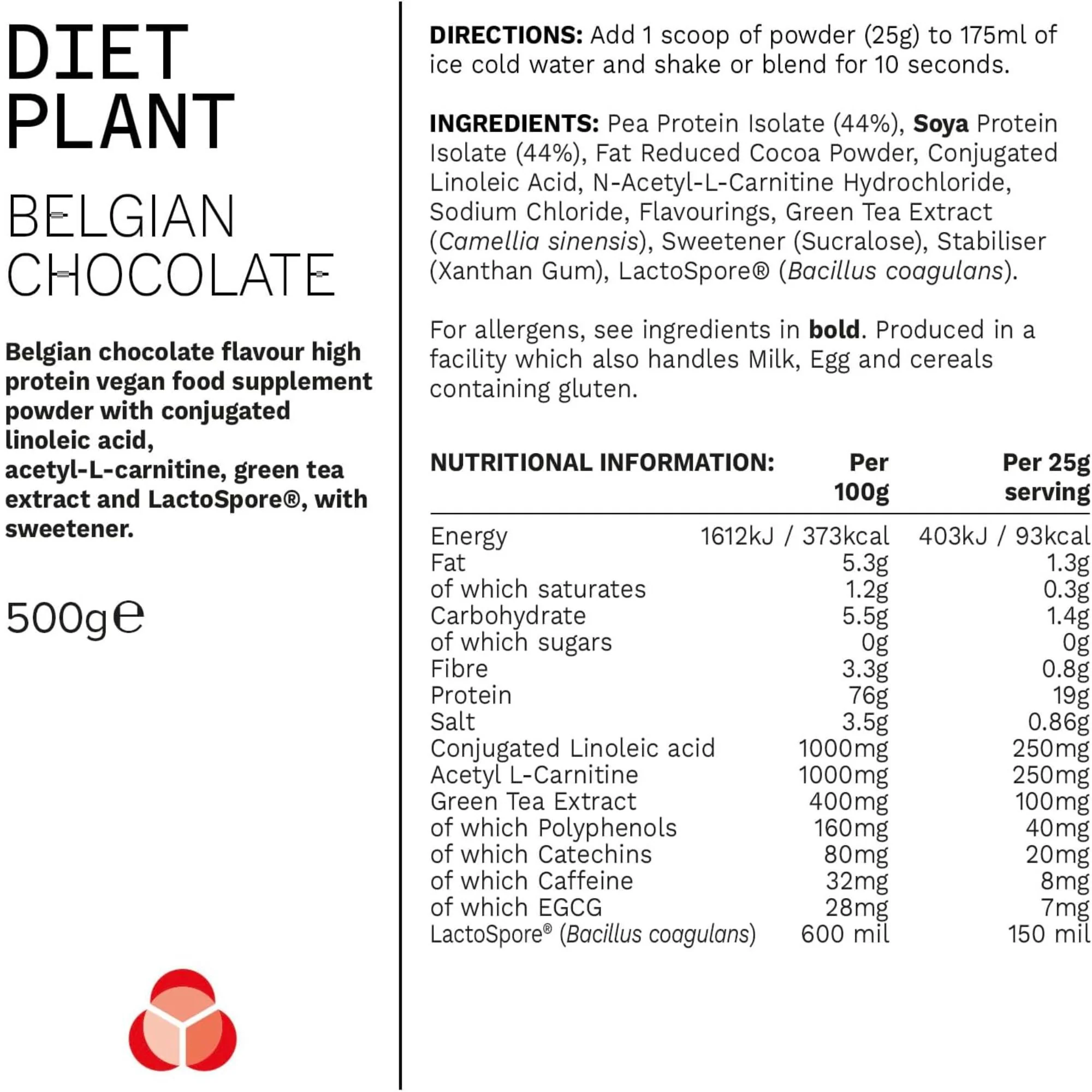 Phd Diet Plant Lean Protein Belgian Chocolate 500g - wegańska odżywka białkowa, Belgijska Czekolada, fat burning formula - Image 3