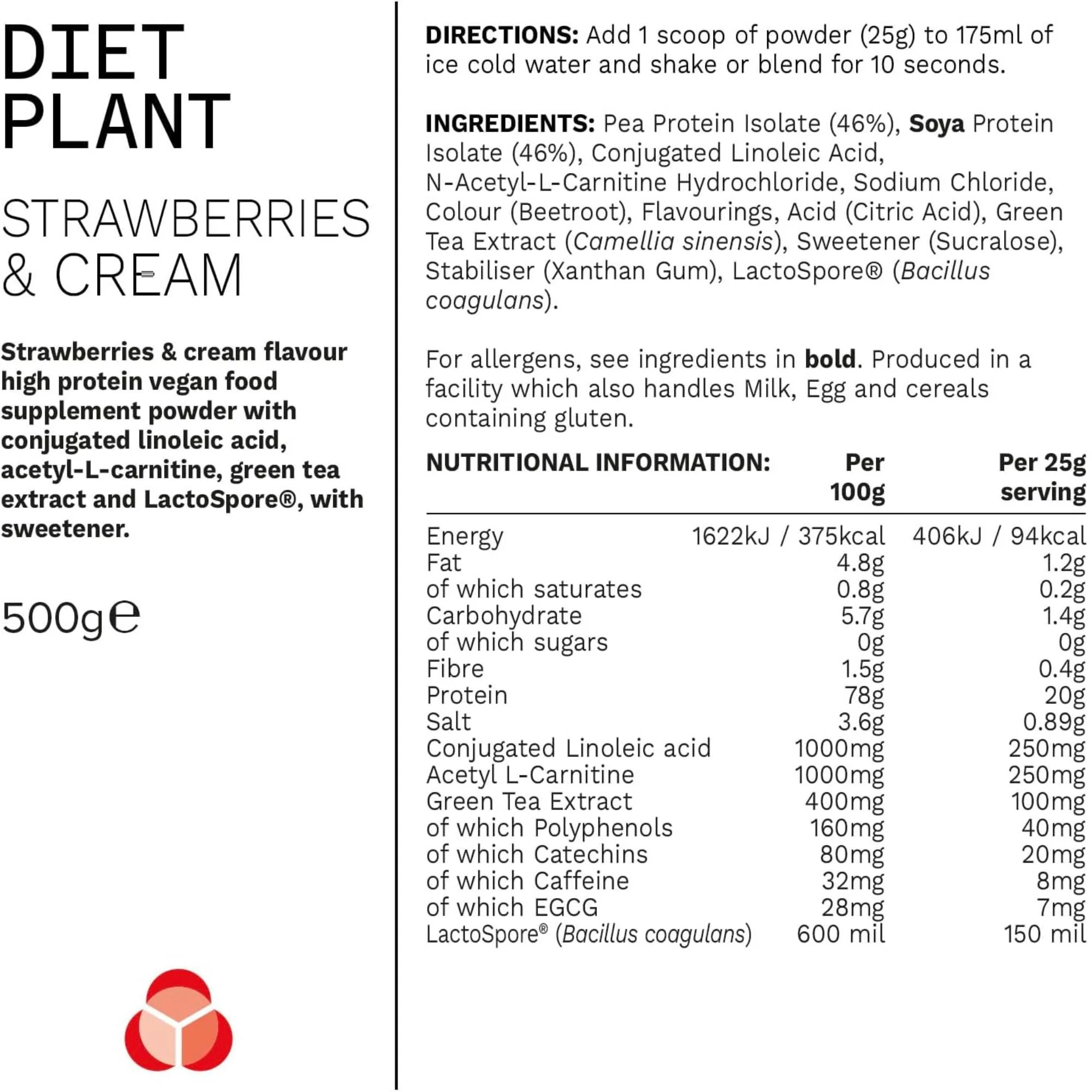 Phd Diet Plant Lean Protein Strawberries & Cream 500g - wegańska odżywka białkowa, Truskawki w Śmietanie, fat burning formula - Image 6