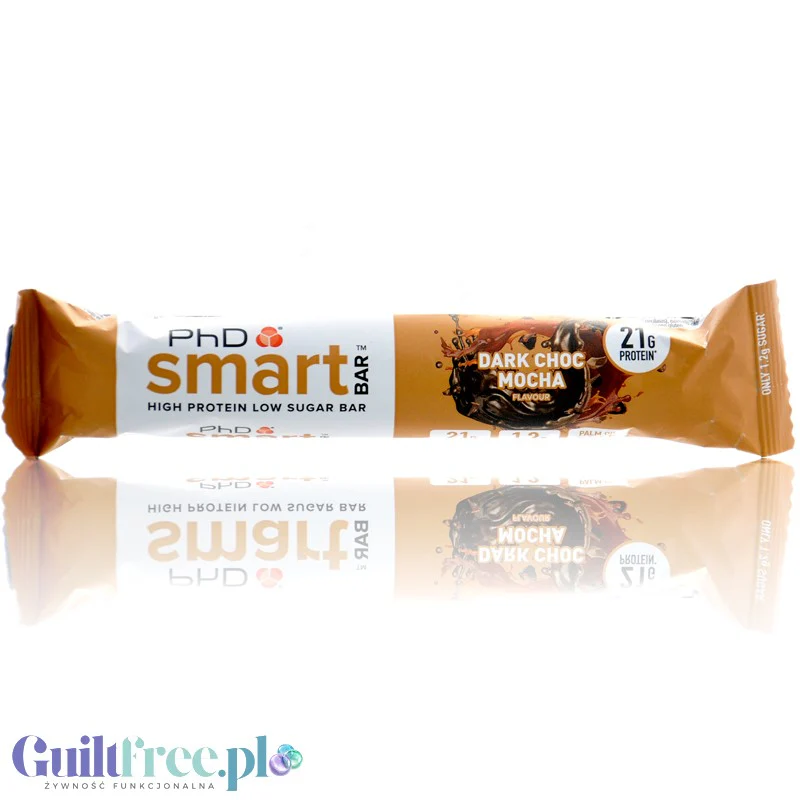 Phd Smart Bar Dark Choc Mocha - kawowy baton proteinowy bez cukru w polewie, 21g białka