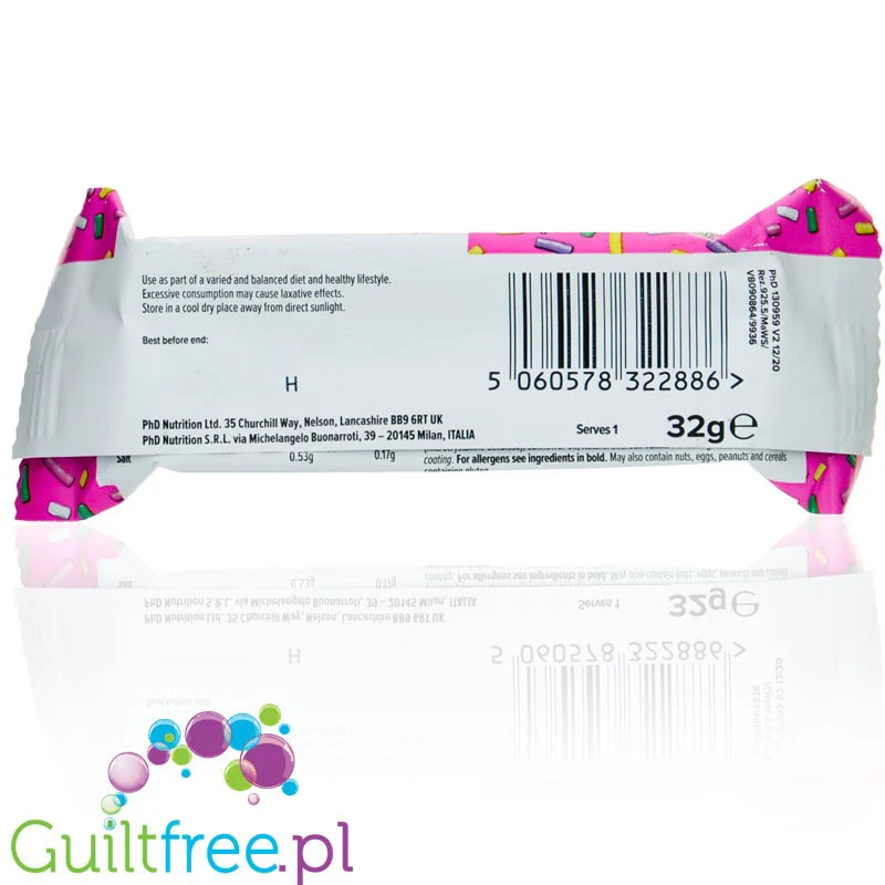 Phd Smart Birthday Cake Snack - baton proteinowy 118kcal & 10g białka - Image 2