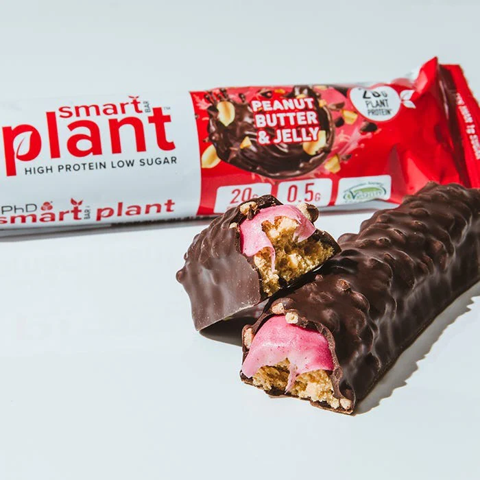 Phd Smart Plant Peanut Butter Jelly - wegański baton proteinowy bez cukru, Ciemna Czekolada, Masło Orzechowe & Truskawki - Image 4