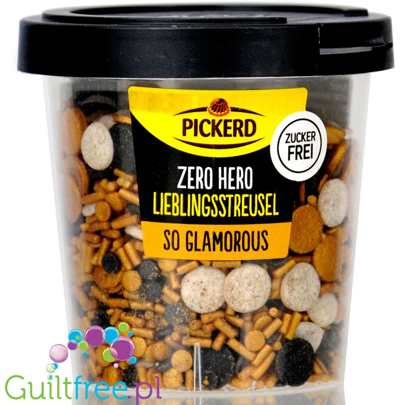 Pickerd Dekor Zero Hero So Glamorous - kolorowa posypka 'cukrowa' bez cukru, Złoto & Srebro