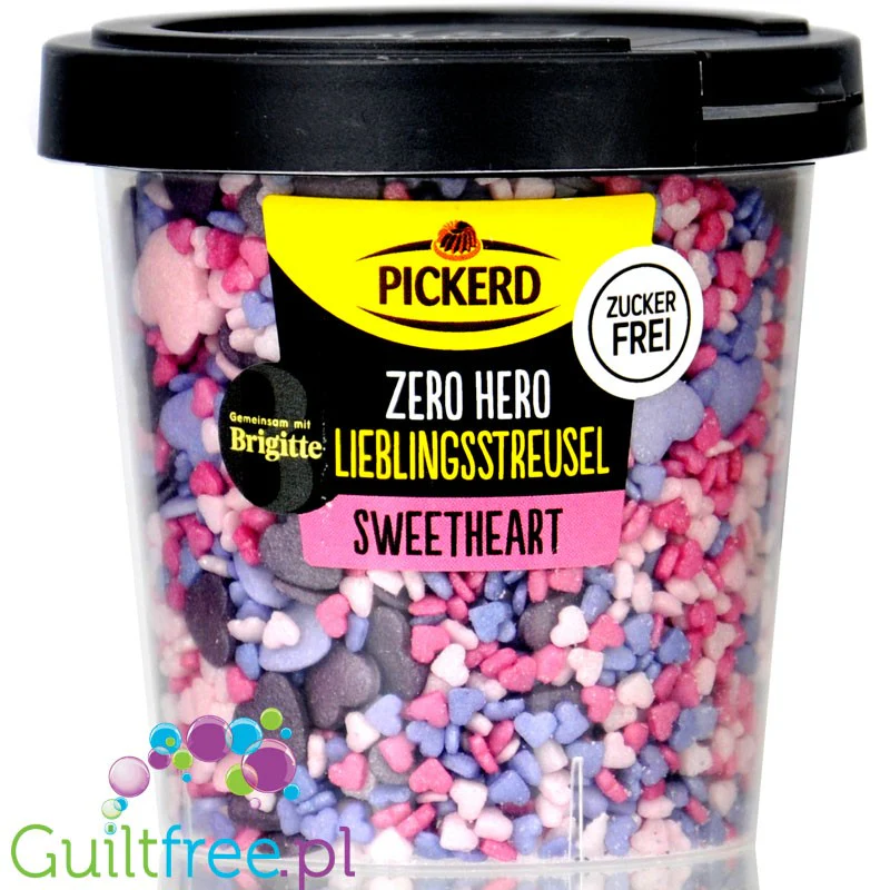 Pickerd Dekor Zero Hero Sweetheart - kolorowa posypka 'cukrowa' bez cukru, serduszka fiolet & róż