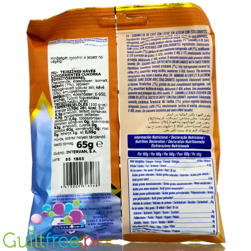 Pictolin Creme Cappucccino 65g - mleczno-kawowe bezglutenowe karmelki bez cukru - Image 2