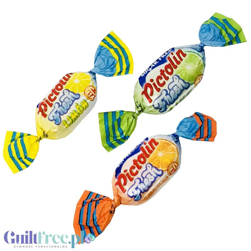 Pictolin Fresh landrynki bez cukru 65g (Cytryna, Pomarańcza, Limonka) - Image 2