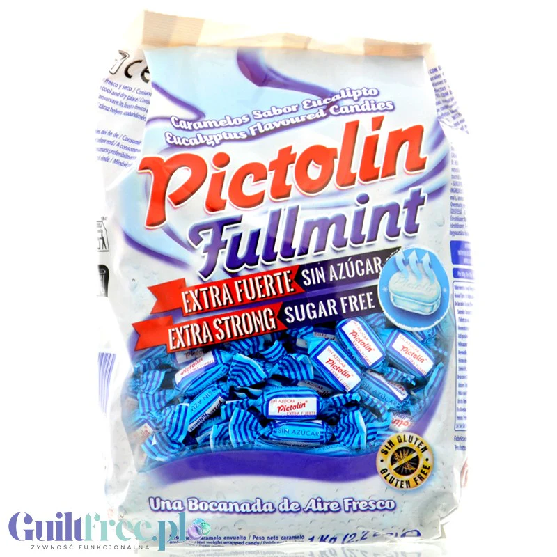 Pictolin Fullmint Extra Fuerte 1kg - super mocne cukierki eukaliptusowo-mentolowym bez cukru