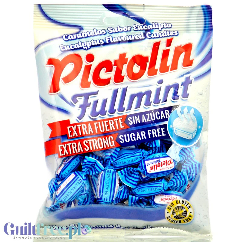 Pictolin Fullmint Extra Fuerte 65g - super mocne cukierki eukaliptusowo-mentolowym bez cukru